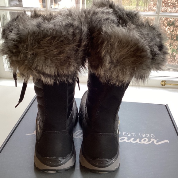 Eddie Bauer Women’s Microtherm II Tall Winter Black Boots Faux Fur Trim Laces - Picture 10 of 15